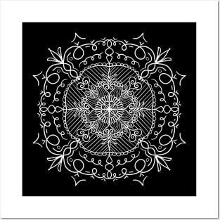 Flowers & Hearts Mandala Posters and Art